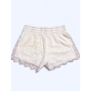 Vtg Y2K Bongo White Lace Crochet Waistband Minishorts